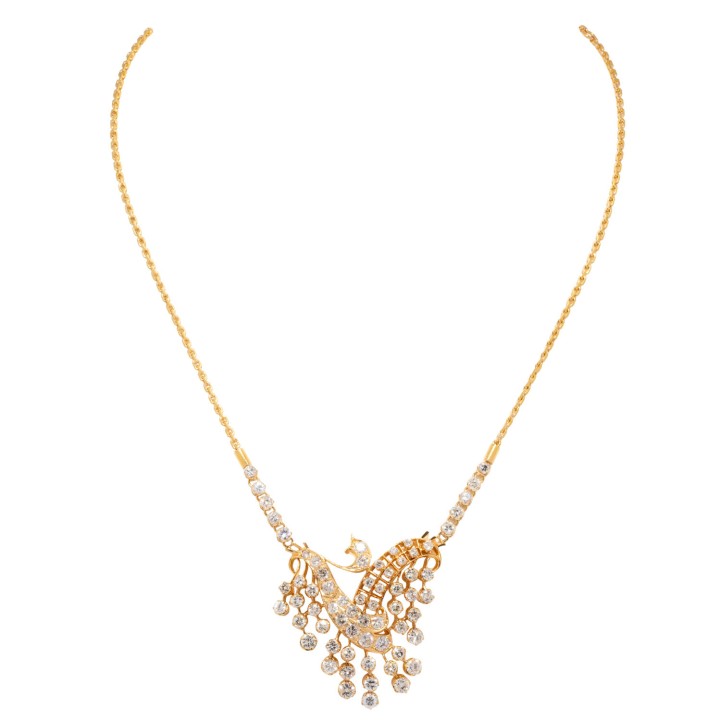 Collier mit Diamanten von zus. ca. 3,9 ct, 