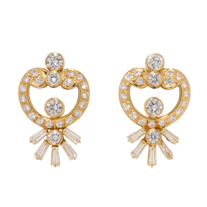 Ohrringe mit Diamanten von zus. ca. 2,6 ct, 