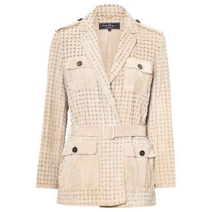 SALVATORE FERRAGAMO Lederjacke, Gr. 44. 