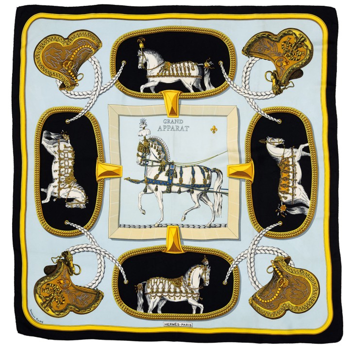 HERMÈS Seidencarré 'GRAND APPARAT', 