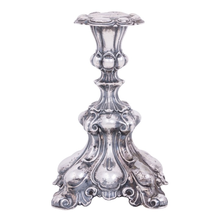 HUGO BÖHM/ SCHWÄBISCH GMÜND Kerzenhalter, 800 Silber, 20. Jh., 