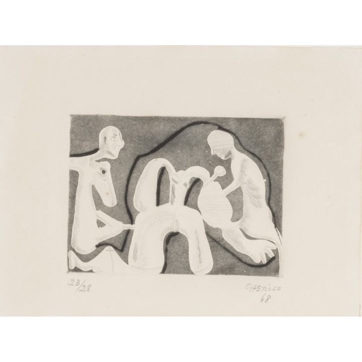 CASTILLO, JORGE (1933), 'Petit matin', figürliche Komposition, 1968, 