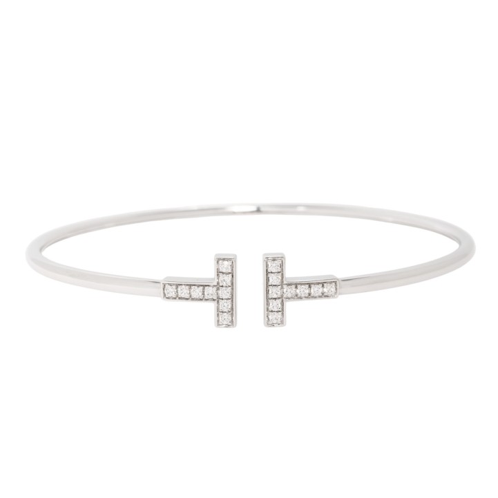 TIFFANY&CO. Armreif 'T' mit 18 Brillanten  