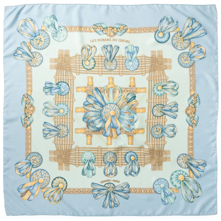 HERMÈS Seidencarré 'LES RUBANS DU CHEVAL', 