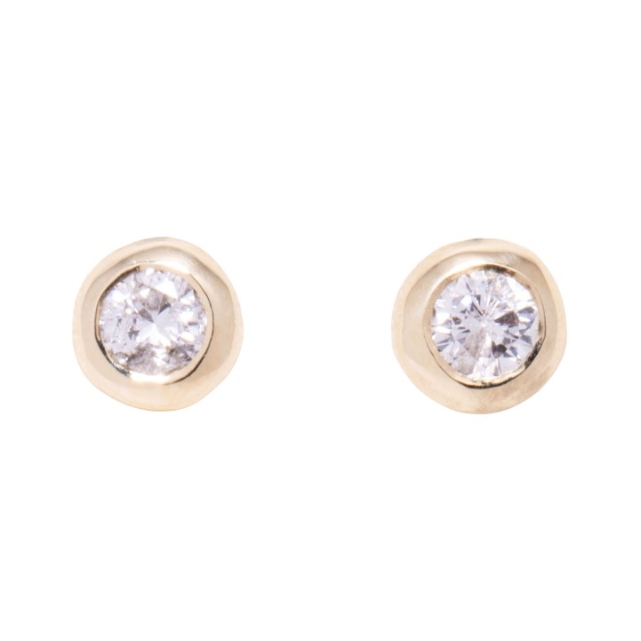 Klassische Brillantohrstecker zus. 0,28 ct, WEIß H/ P1 