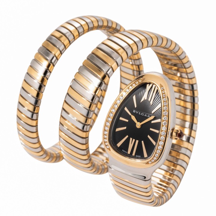 BULGARI Serpenti Tubogas Ref. 102099 extravagante Damenuhr mit Box und Papieren, 2021.  