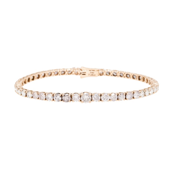 Tennisarmband mit Brillanten im Verlauf  zus. 7,24 ct. 