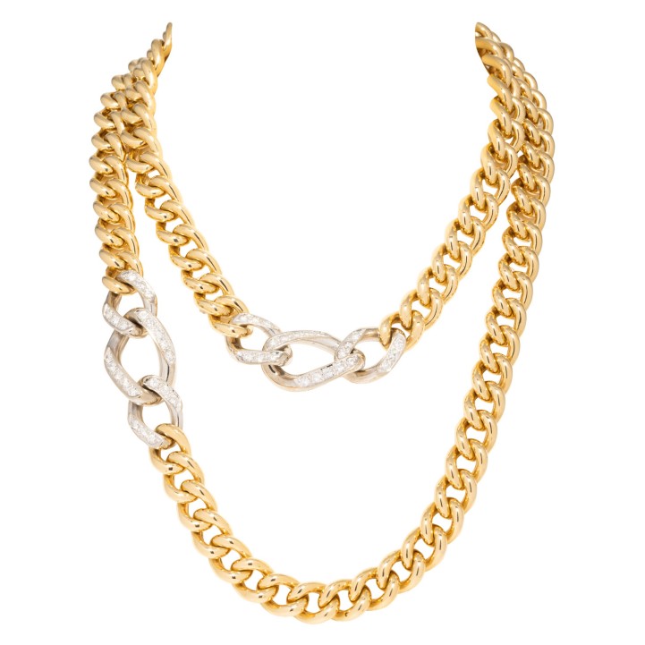 Gliederkette mit Brillanten von zus. ca. 4,4 ct,  