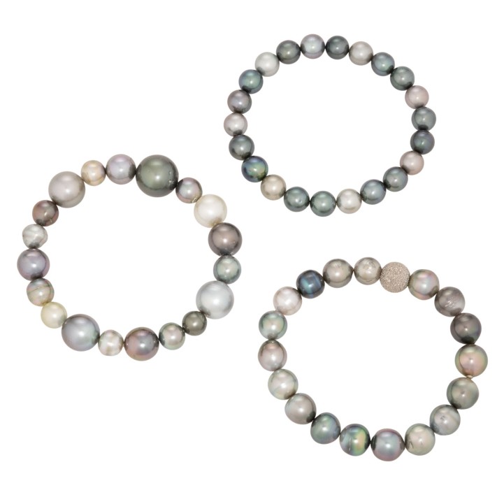 3 Tahitiperlen Armbänder,  