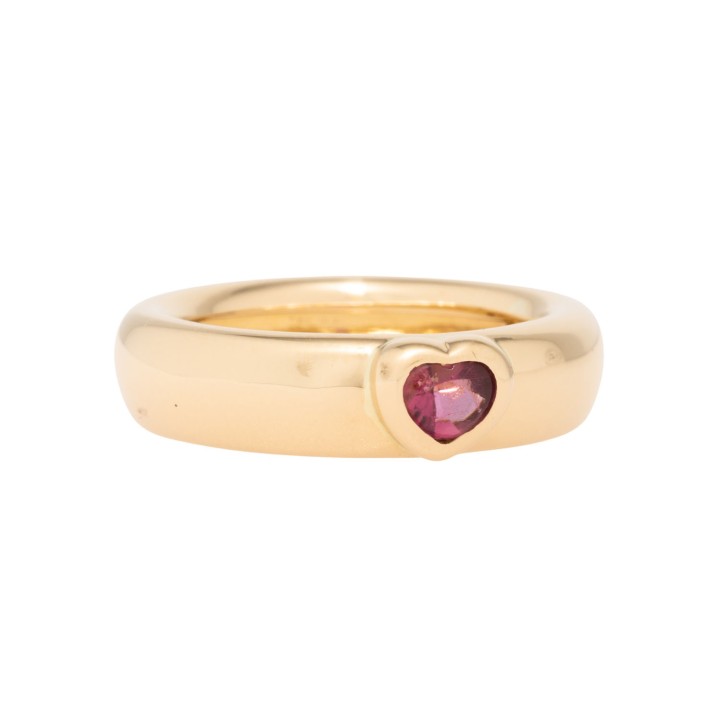 TIFFANY&CO. Vintage Ring mit pinkem Turmalin Herz,  