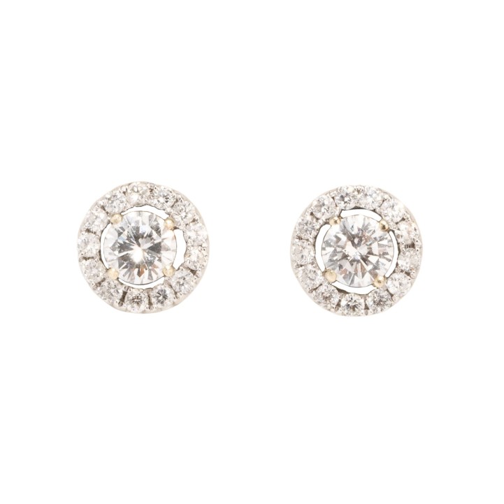 Paar Ohrstecker mit Brillanten von zus. ca. 0,90 ct,  