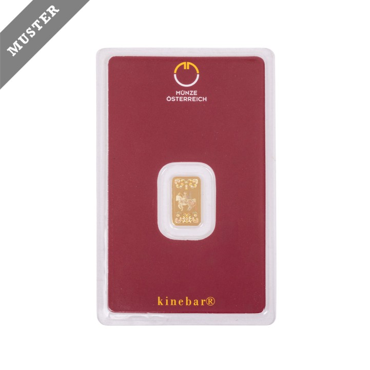 GOLDbarren – 1 g GOLD fein, Goldbarren geprägt, Hersteller Argor-Heraeus, 