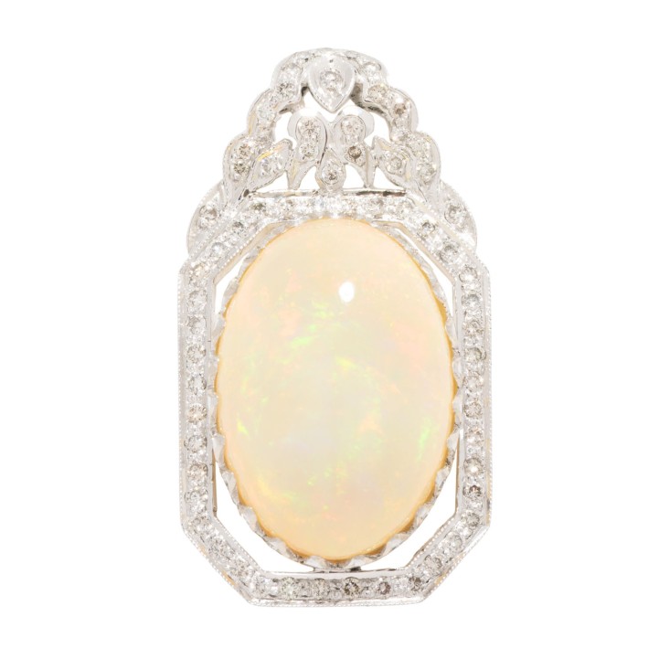 Anhänger mit Opal  von ca. 15,5 ct und Brillanten  