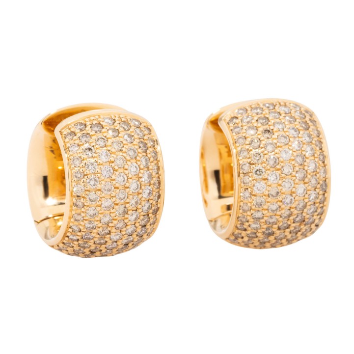 ISABELLEFA Ellipse Creolen mit naturbraunen Brillanten Pavé zus. 2,62 ct.  