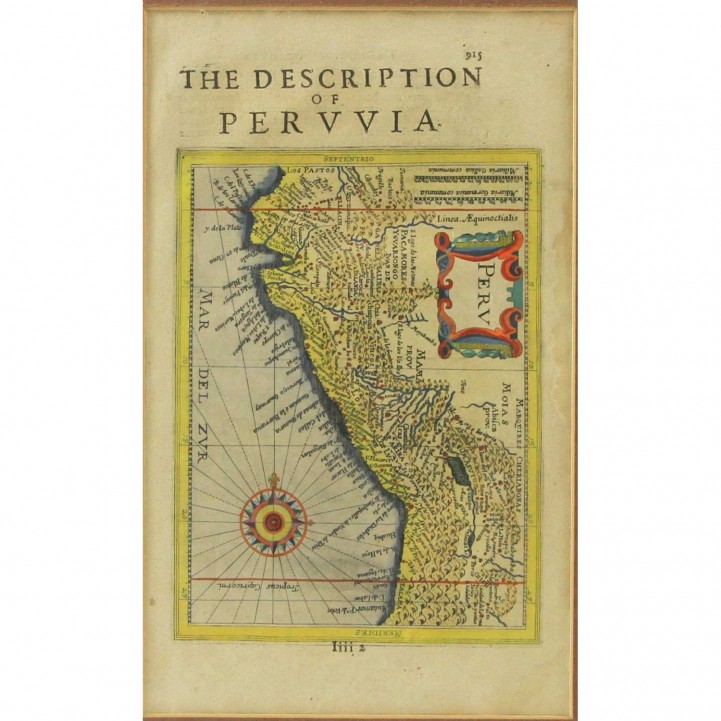 WOHL 18. Jh.: Buchseite "The Desacription of Peruvia". 