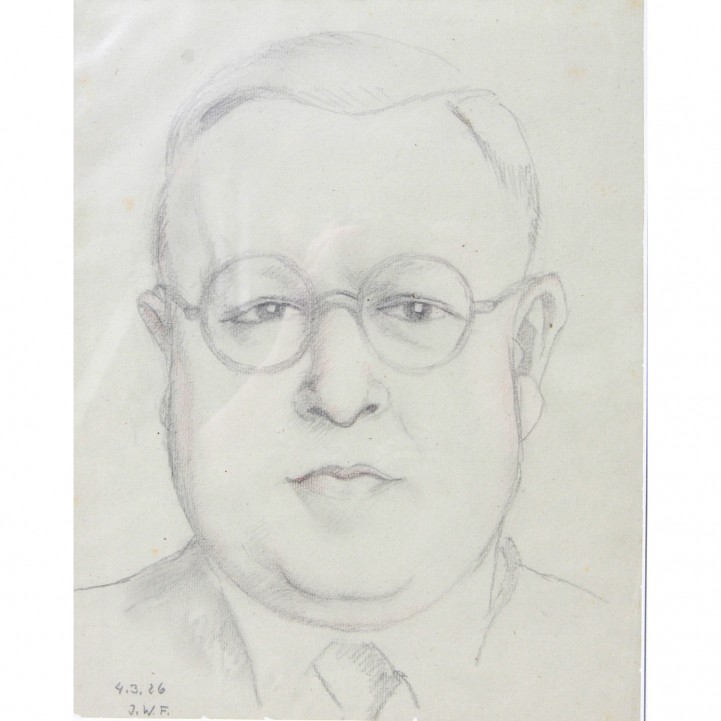 FEHRLE, JAKOB WILHELM (Schwäbisch Gmünd 1884-1974 ebenda), "Portrait eines Herrn mit Brille", 
