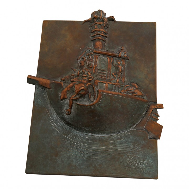 KNORR, WOLFGANG (geb. 1945), Bronzerelief 'Arche Noah', 