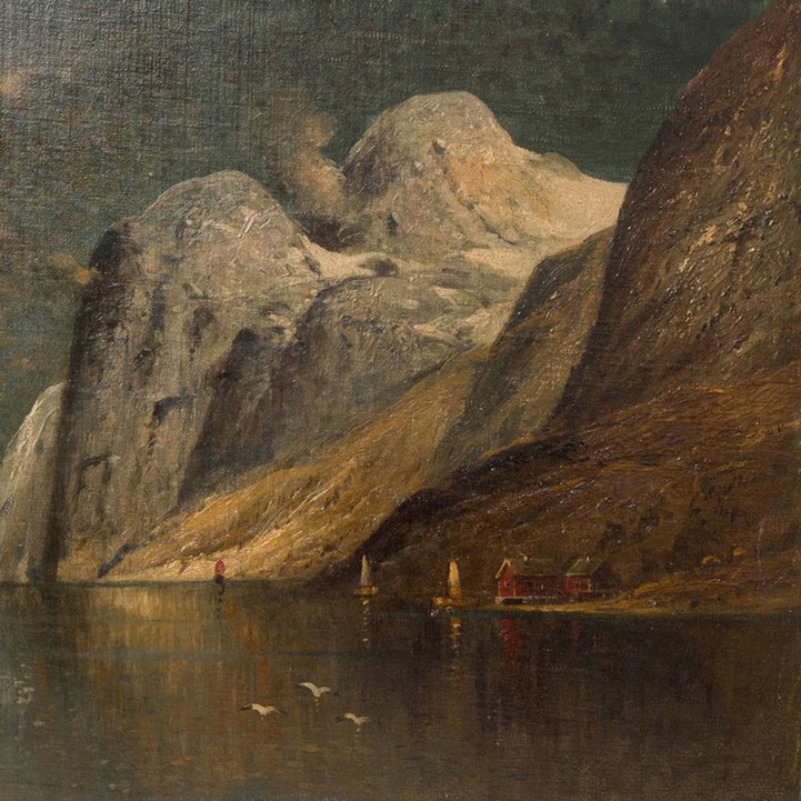 LINDTBORG, F., probably pseudonym for Karl Kaufmann (1843-1902), "Fjord Landscape", 