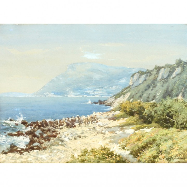 MARTIN-WEIMAR, CURT (Künstler 1. Hälfte 20. Jh.), "Steilküste", wohl am Mittelmeer, 
