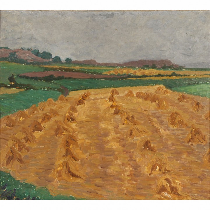 SCHRAMMER, EBERHARD (1886-1947), "Landschaft auf Bornholm", Ölstudie 1910, 