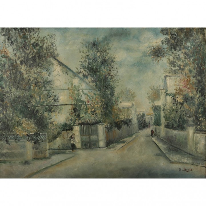 BOYER, E., WOHL Emile (1877-1948), "Vorortstraße in Paris", 