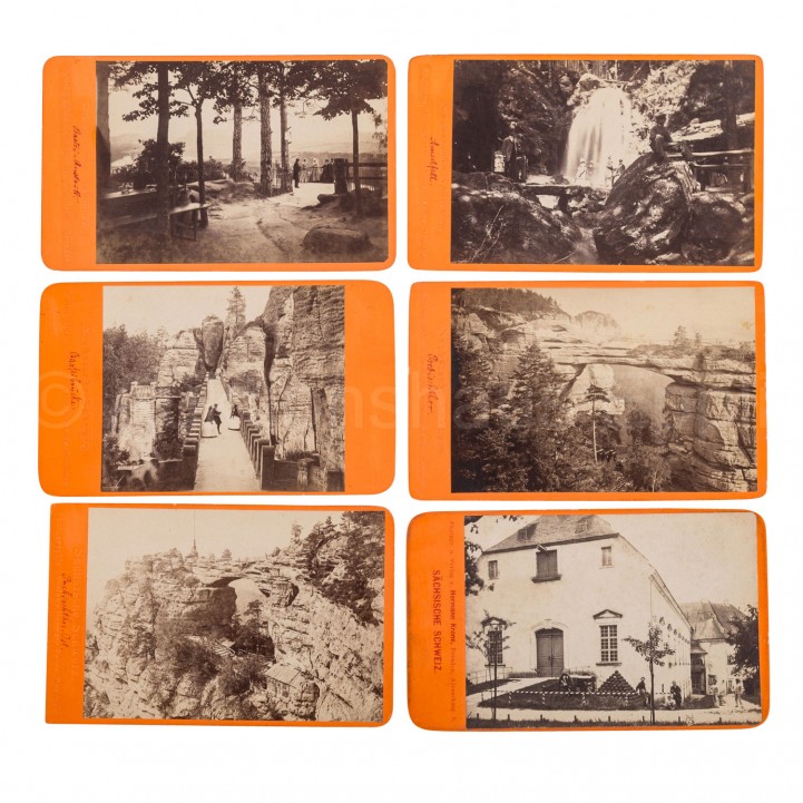 KRONE, HERMANN (Breslau 1827-1916 Laubegast), 6 Fotografien 'Sächsische Schweiz', 