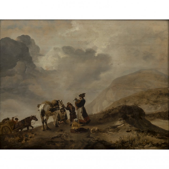 LAER, PIETER JACOBSZ VAN, zugeschrieben (1599-c.1642), "Bauer mit seinen Tieren in weiter Landschaft" 