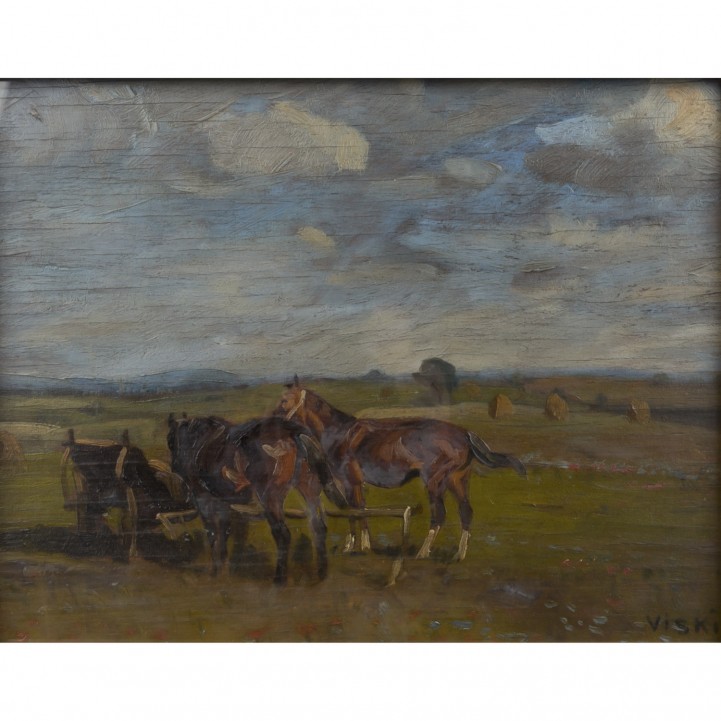 VISKI, JÀNOS (1891-1987) "Pferde auf Koppel" 