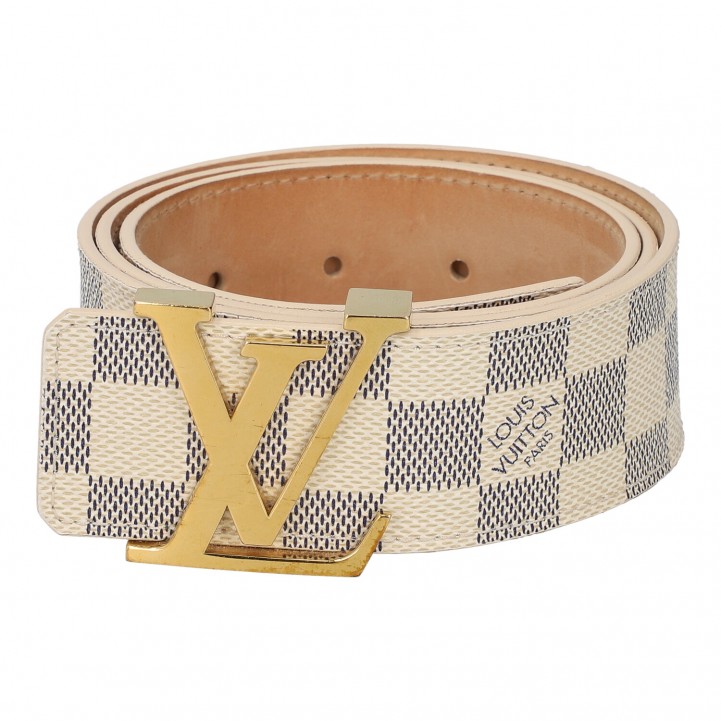 Louis Vuitton Damier Azur Canvas Initiales Belt 85CM - ShopStyle