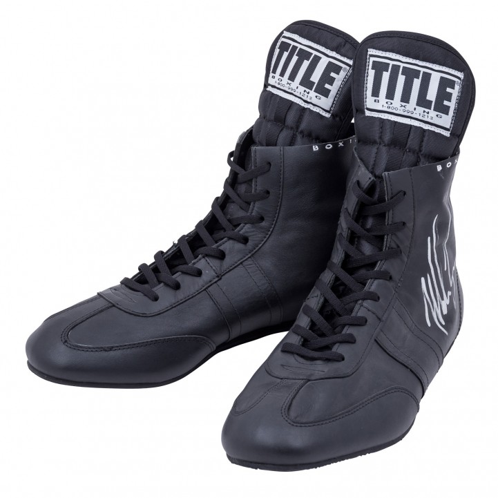 Black leather boxing shoes online