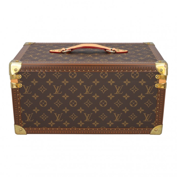 Louis Vuitton Monogram Train Case Vanity Small Trunk Boite Bouteilles  Vintage