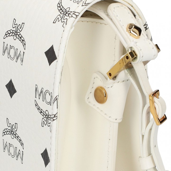 MCM Patricia Visetos Crossbody White Shoulder Bag