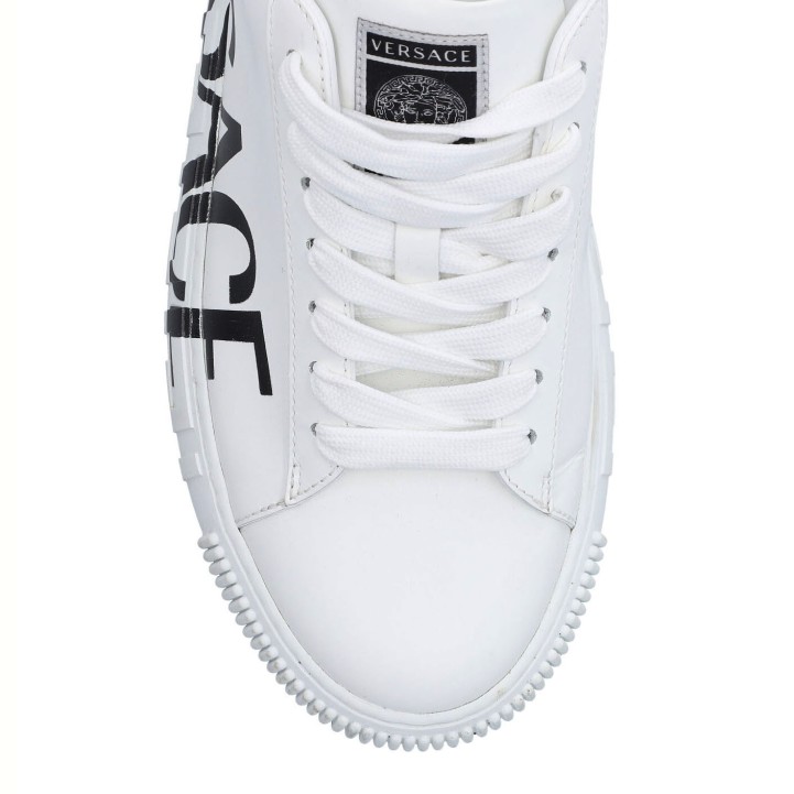 All white versace sneakers on sale