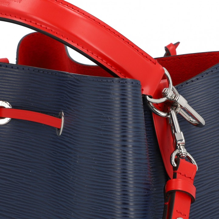 LOUIS VUITTON NeoNoe Bucket Bag Wine Red & Navy Blue Epi Leather