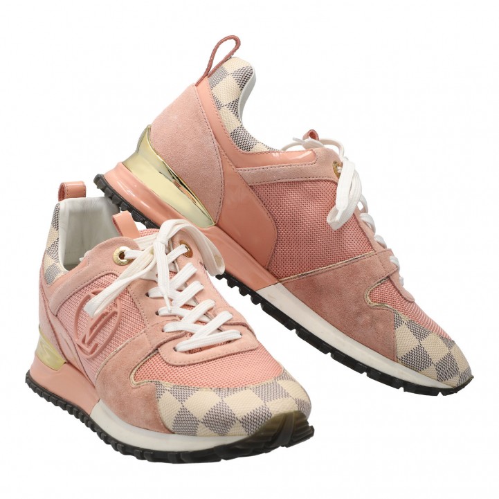 Louis Vuitton Pink Suede Run Away Sneakers 38