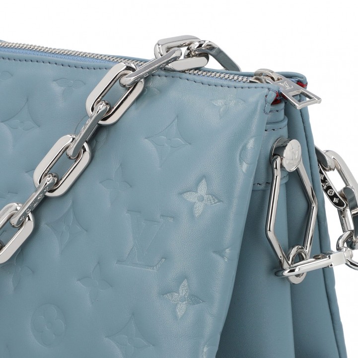 Louis Vuitton Coussin PM Blue Glacier Silver Chain Strap Shoulder Crossbody  Bag