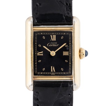 CARTIER must de Tank 'Vermeil' Ref 5057001 wristwatch from 1993, box and papers.