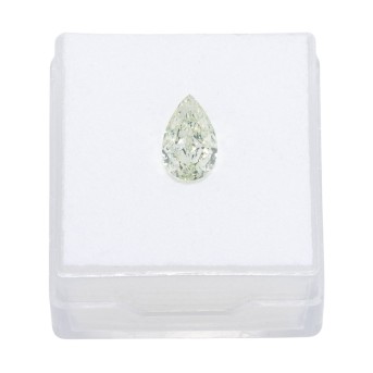 Diamant im Tropfenschliff 1,35 ct.  Fancy Yellow-Green, Naturfarbe