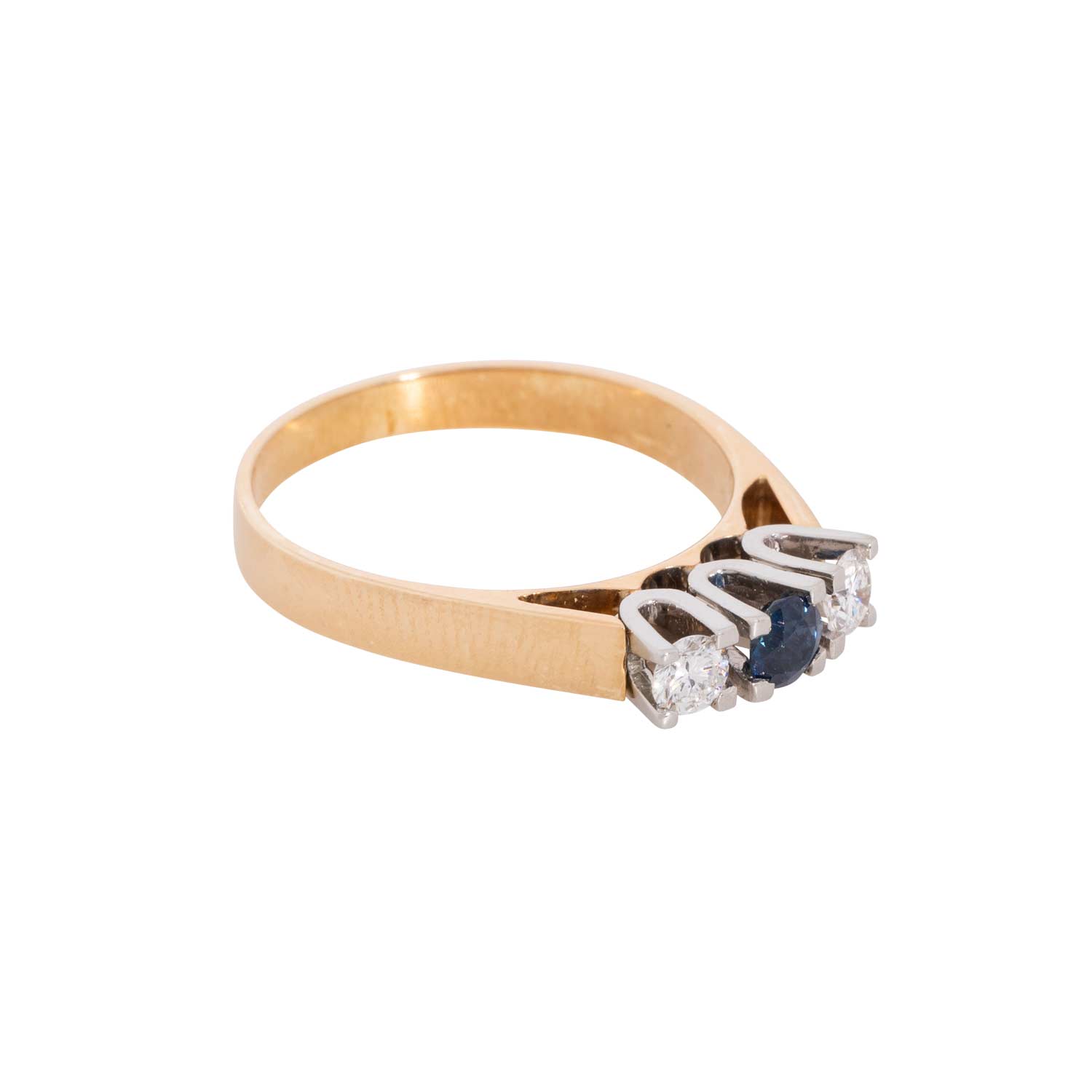 Ring with sapphire and 2 diamonds Eppli Online Shop