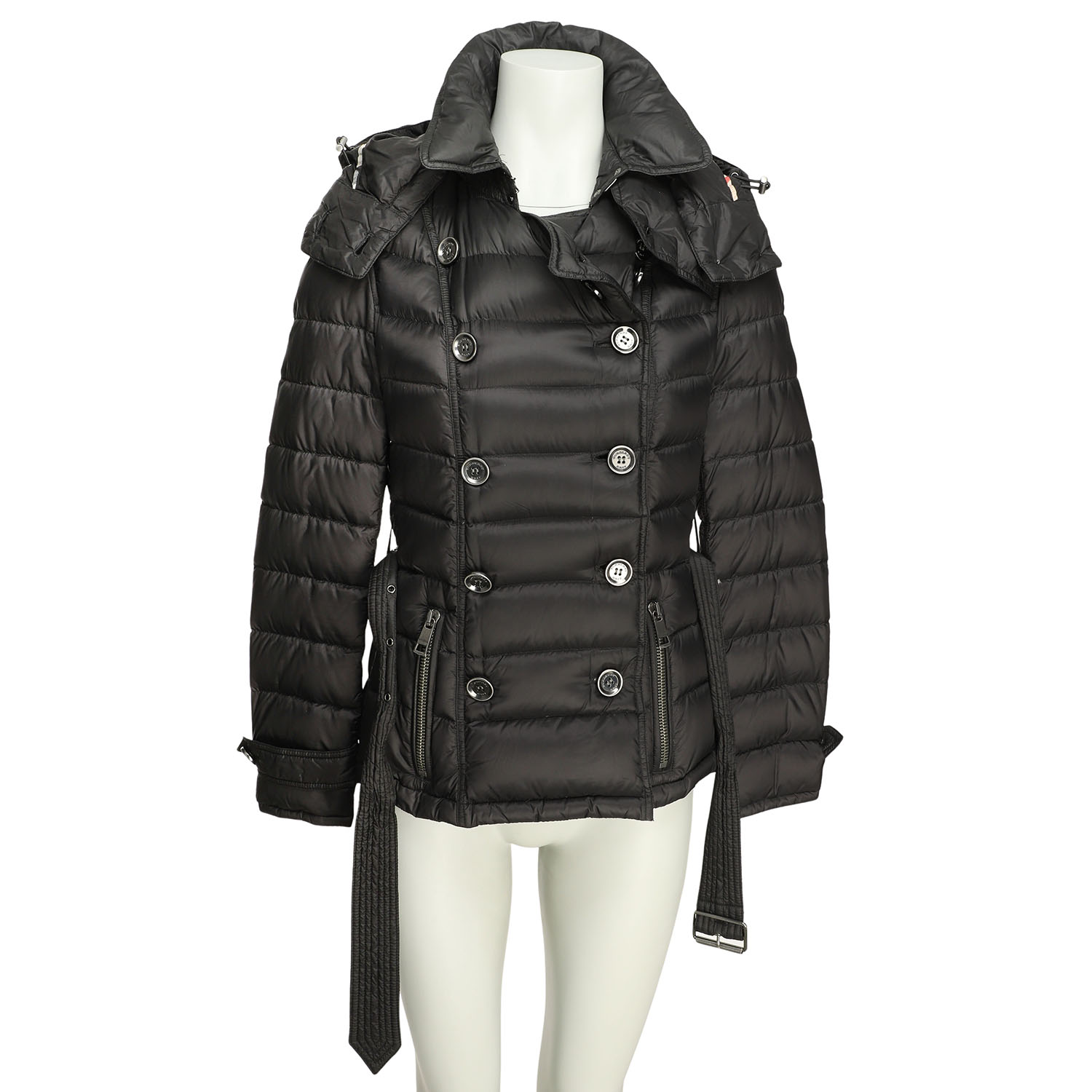 Black burberry puffer coat online